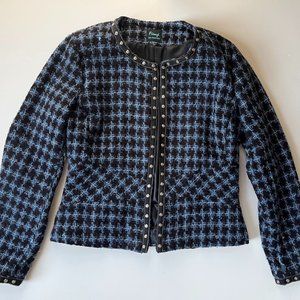 Furize San Francisco Boucle Blazer with Ribbon Studded Trim